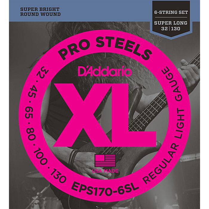 6弦用 D'Addario EPS170-6SL Pro Steels 032-130 Super Long Scale ダダリオ ベース弦