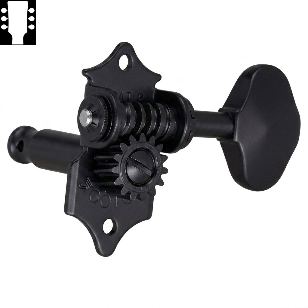 Gotoh SE700 Black L3R3 ゴトー ギターペグ オープンギヤタイプ ブラック 3対3(ペグボタンオプション対応)|ギターパーツの店・ダブルトラブル