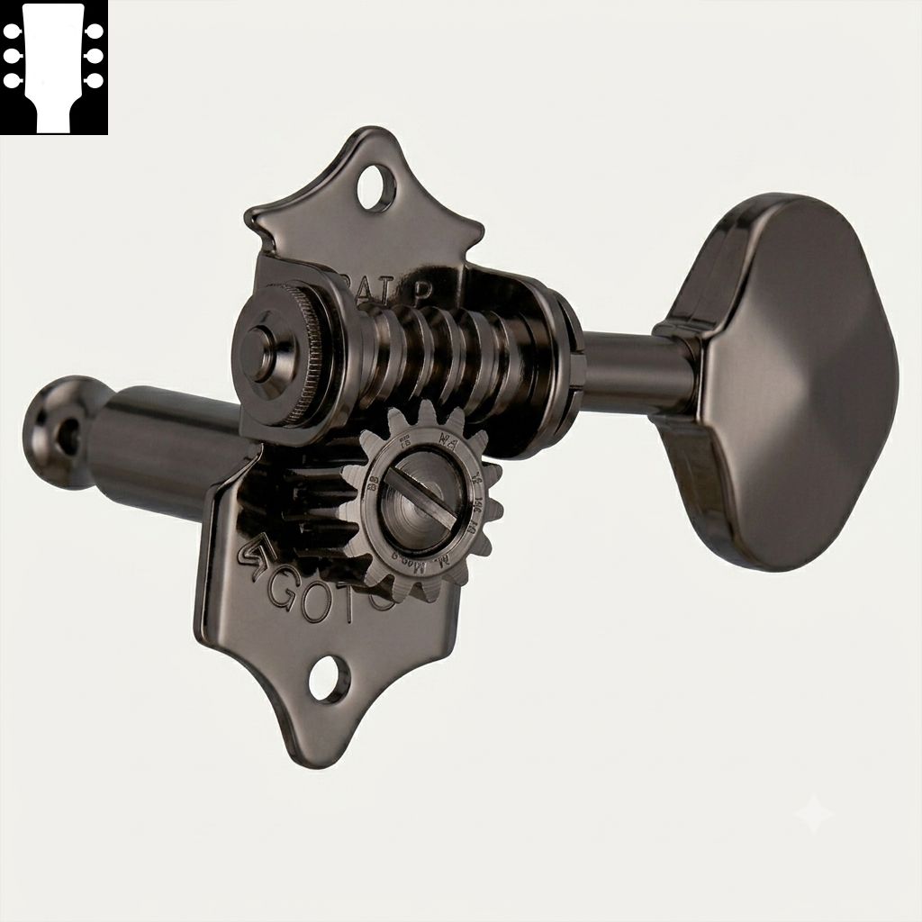 Gotoh SE770 Cosmo Black L3R3 ゴトー ギターペグ オープンギヤタイプ コスモブラック 3対3(ペグボタンオプション対応)|ギターパーツの店・ダブルトラブル