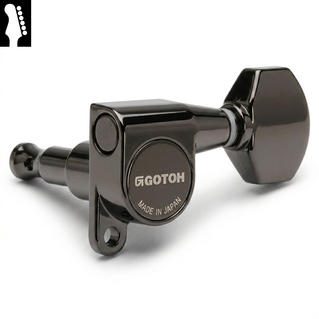 左利き/レフティ用 Gotoh SG360 MG Cosmo Black R6 ゴトー ギターペグ マグナムロック コスモブラック 6連(ペグボタンオプション対応)|ギターパーツの店・ダブルトラブル