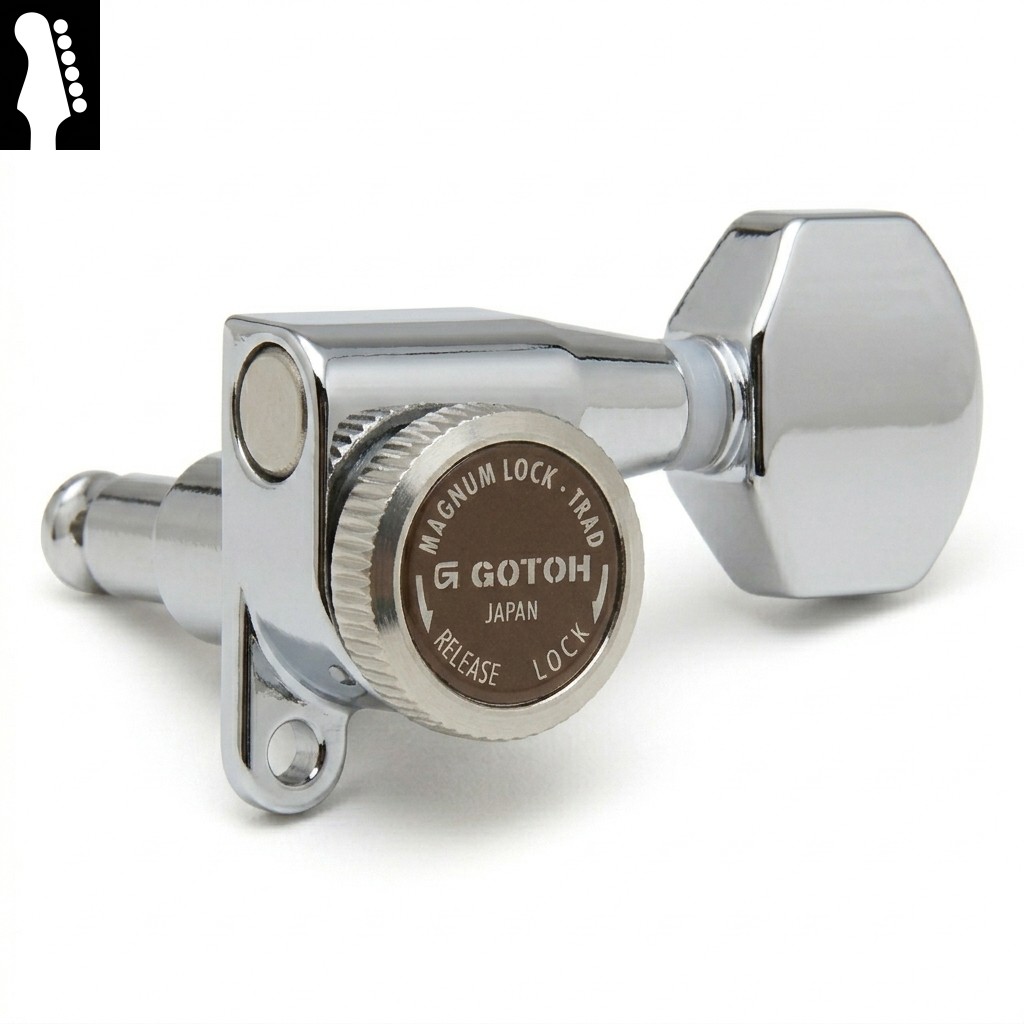 左利き/レフティ用 Gotoh SG360 MG-T Chrome R6 ゴトー ギターペグ マグナムロックトラッド クローム 6連（ペグボタンオプション対応）｜ギターパーツの店・ダブルトラブル
