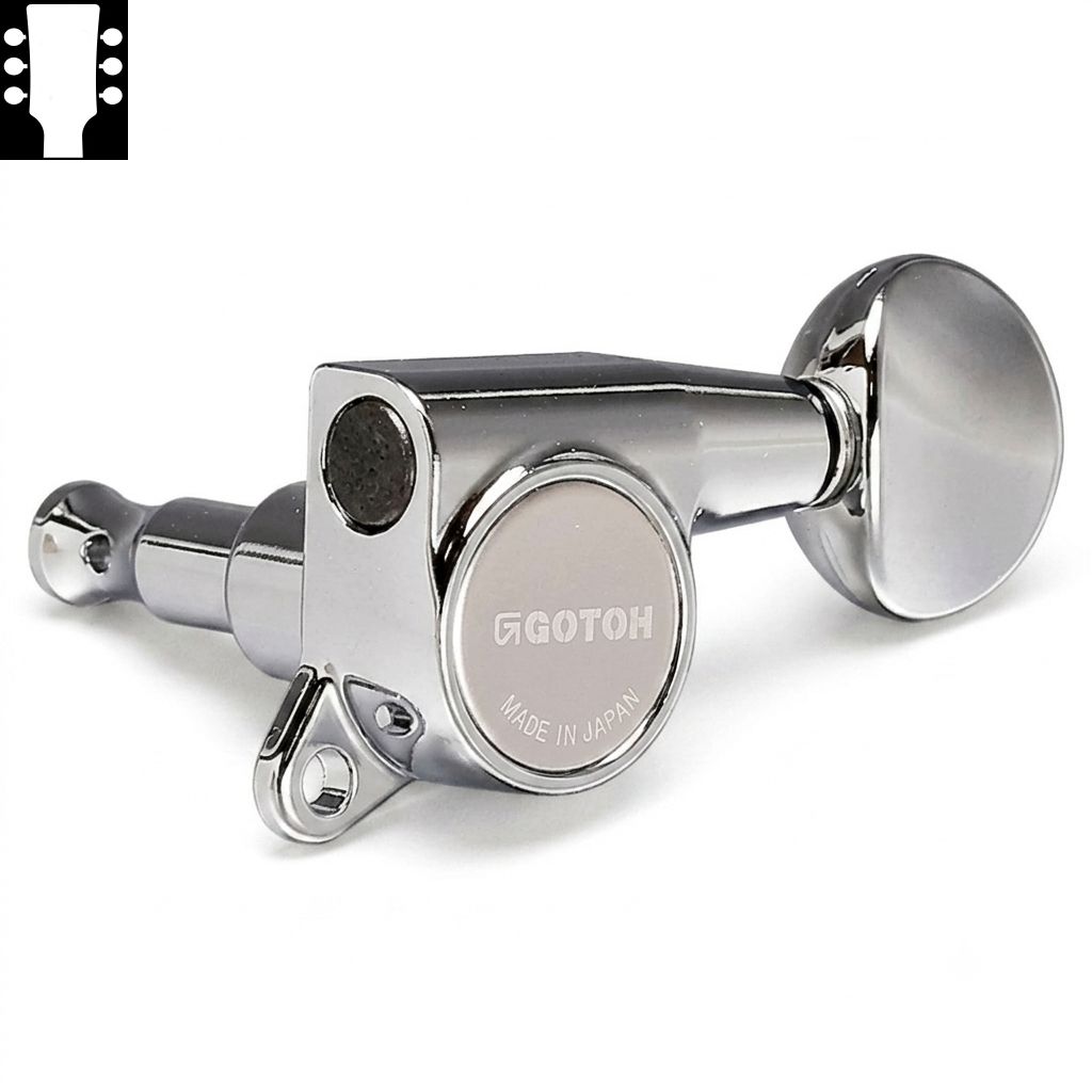 Gotoh SG381 MG Chrome L3R3 ゴトー ギターペグ マグナムロック クローム 3対3（ペグボタンオプション対応）｜ギターパーツの店・ダブルトラブル