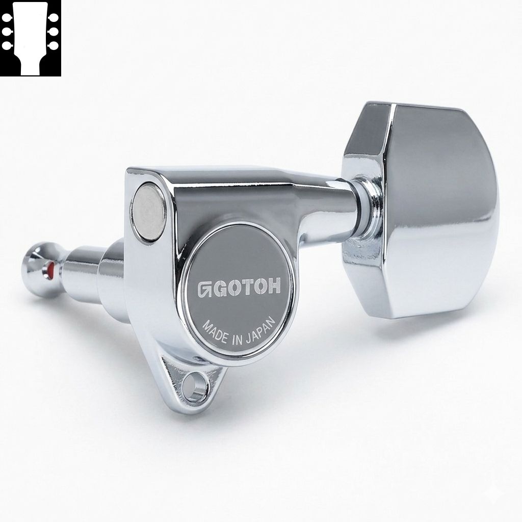 Gotoh SG301 MG Chrome L3R3 ゴトー ギターペグ マグナムロック クローム 3対3（ペグボタンオプション対応）｜ギターパーツの店・ダブルトラブル