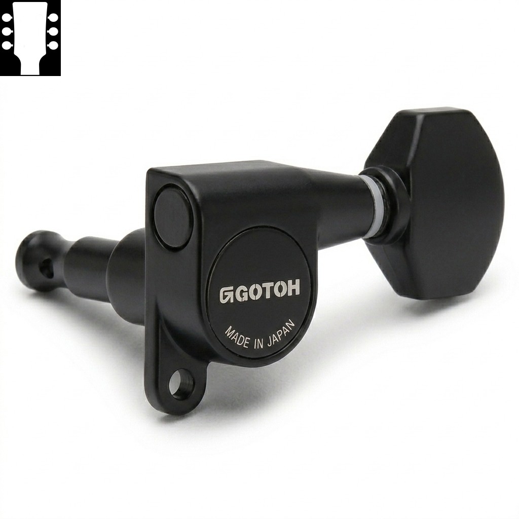 Gotoh SG360 H.A.P Black L3R3 ゴトー ギターペグ ハイトアジャスタブルポスト ブラック 3対3（ペグボタンオプション対応）｜ギターパーツの店・ダブルトラブル