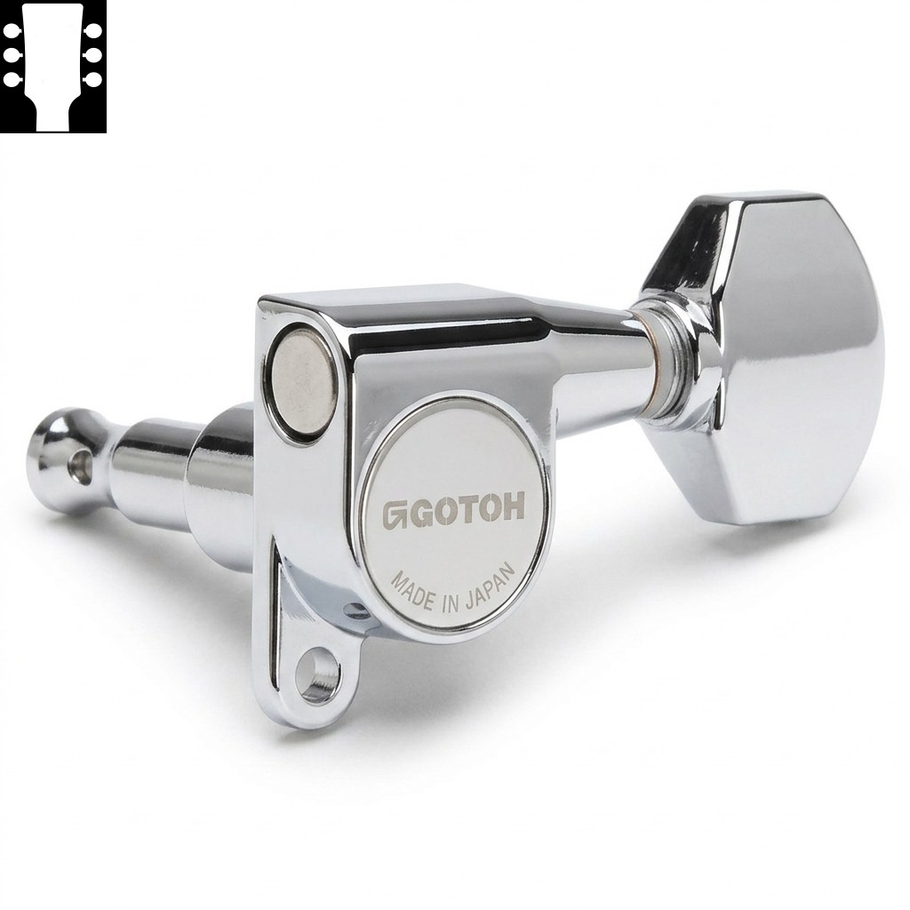 Gotoh SG360 H.A.P Chrome L3R3 ゴトー ギターペグ ハイトアジャスタブルポスト クローム 3対3（ペグボタンオプション対応）｜ギターパーツの店・ダブルトラブル