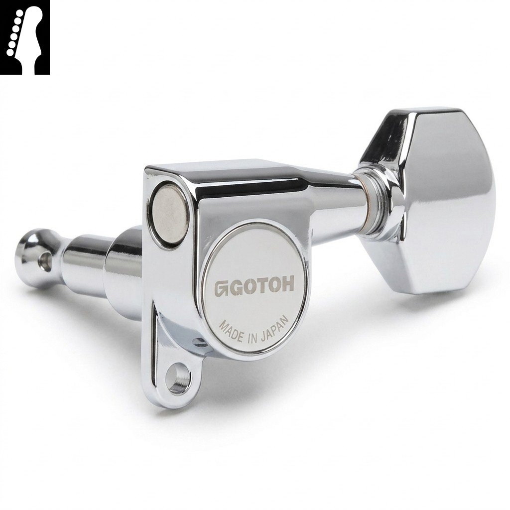 Gotoh SG360 H.A.P Chrome L6 ゴトー ギターペグ ハイトアジャスタブルポスト クローム 6連(ペグボタンオプション対応)|ギターパーツの店・ダブルトラブル