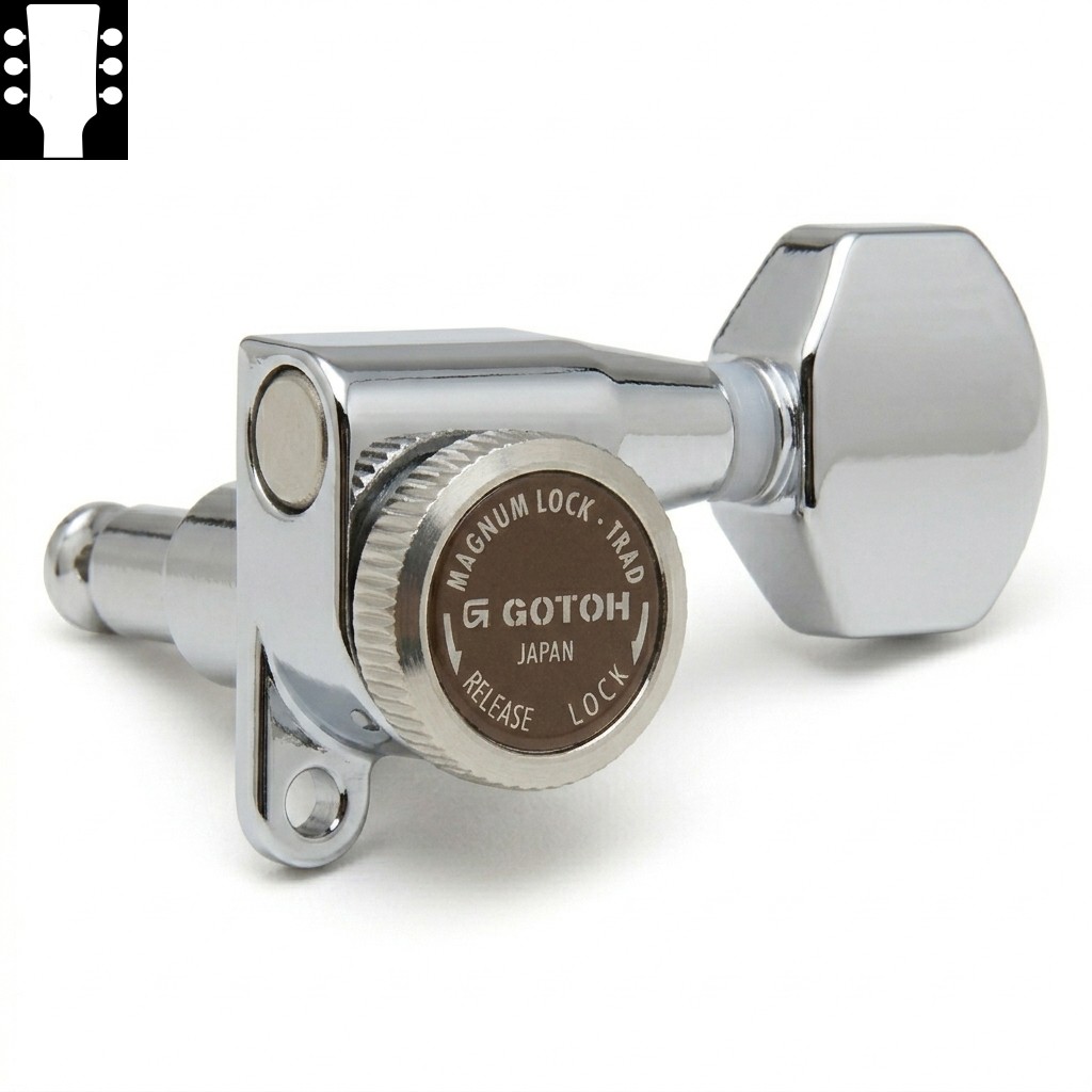 Gotoh SG360 MG-T Chrome L3R3 ゴトー ギターペグ マグナムロックトラッド クローム 3対3（ペグボタンオプション対応）｜ギターパーツの店・ダブルトラブル