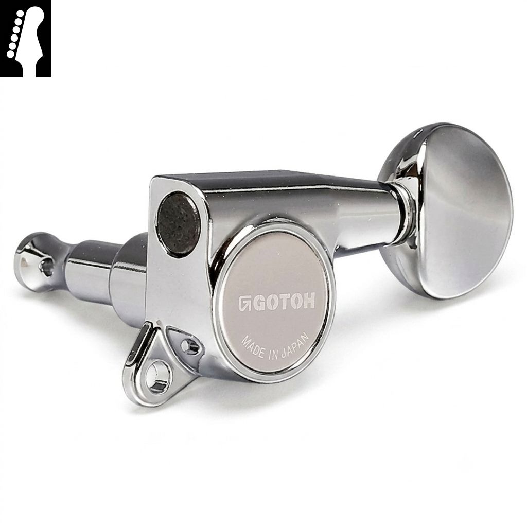 Gotoh SG381 MG Chrome L6 ゴトー ギターペグ マグナムロック クローム 6連(ペグボタンオプション対応)|ギターパーツの店・ダブルトラブル