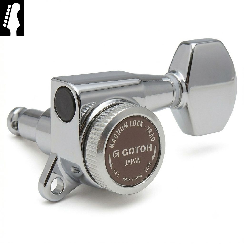 Gotoh SG381 MG-T Chrome L6 ゴトー ギターペグ マグナムロックトラッド クローム 6連（ペグボタンオプション対応）｜ギターパーツの店・ダブルトラブル