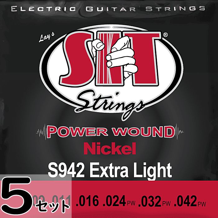 5セット SIT S942 Power Wound Extra Light 009-042 エスアイティー エレキギター弦