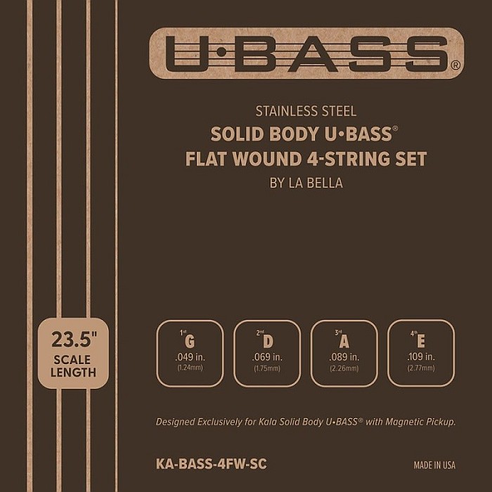 KALA Solid Body U-BASS Strings Flat Wound KA-BASS-4FW-SC カラ ユーベース ステンレス フラットワウンド｜ギターパーツの店・ダブルトラブル