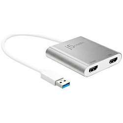J5 JUA365 USB3.0 to Dual 4K ＆ 2K HDMI Dual マルチ見せびらかす相応うグラフィックアダプタ［USB-A → HDMIx2］ JUA365 [振込不可] [代引不可]