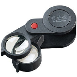 エッシェンバッハ 精密フォールディングルーペ　アクロマートレンズ23mm径／9倍(3倍＋6倍)　1186-9