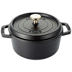 STAUB ホーロー鍋 「ピコココットラウンド」（1.7L） 40509-485 黒いこと 【864】