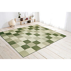 イケヒコ ラグ い草　Fブロック　191&times;250cm グリーン｜ソフマップ店