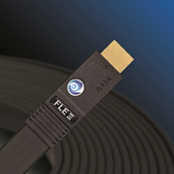 エイム陰電子 FLE3-03 HDMI有線テレビ AIM 黒いこと ［3m /HDMI⇔HDMI /平ったい印字機 /イーサネット相応う］ FLE303