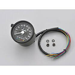 デイトナ 機械式スピードメーター φ60 ホワイトLED照明(インジケーター付き) ブラックボディ/ブラックパネル 220km/h 15627 15627|ソフマップ店