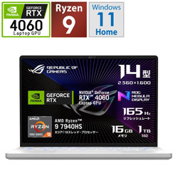 ASUS(エイスース) ゲーミングノートパソコン ROG Zephyrus G14 ムーンライトホワイト+AniMe Matrix GA402XV-R9R4060WL[RTX4060] GA402XVR9R4060WL [振込不可]画像
