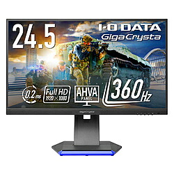 IO DATA(アイオーデータ) LCD-GC251RXAB USB-C接続 ゲーミングモニター GigaCrysta ブラック ［24.5型 /フルHD(1920×1080) /ワイド /360Hz］ LCDGC251RXAB 【864】