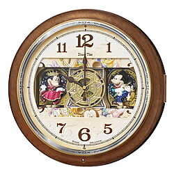 SEIKO 電波からくり掛け時計「Disney Time（ディズニータイム）ミッキー＆ミニー」　FW587B FW587B 茶マーブル模様 FW587B [振込不可]