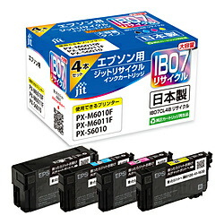 ジット 互換リサイクルインクカートリッジ [エプソン IB07CL4B]マウス互換(大容量) 4色パック JIT-EIB074PB JIT-EIB074PB