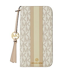 マイケルコース Folio Case Stripe TasselCharm Magsafe iPhone 15 Pro MICHAEL KORS Vanilla MKSTTCVNLFLIP2361P MKSTTCVNLFLIP2361P