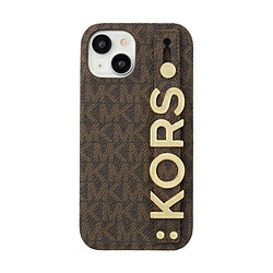 マイケル教科課程 Slim Wrap Case Stand ＆ Ring iPhone 15 MICHAEL KORS Brown MKSRBRWWPIP2361 MKSRBRWWPIP2361
