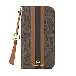 マイケルコース MICHAEL KORS - Folio Case Stripe With Tassel Charm for MagSafe for iPhone2022 6.1inch 3眼 [ Brown ] MICHAEL KORS マイケル　コース MKSTTCBRWFLIP2261P [振込不可]