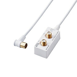 ORIGINAL BASIC 4K8K対応アンテナ2分配器入力ケーブル付(L(L字)1.5m) OB-TDF22C15WH OBTDF22C15WH
