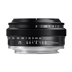 銘鏡光学 銘匠光学 TTArtisan 25mm f/2 C　25mm f/2C E(B)　ソニーEマウント・APS-C TTArtisan ブラック 25mmf/2CE(B) ［ソニーE /単焦点レンズ］ 25MMF/2CE(B) [代引不可]｜ソフマップ店