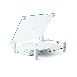 TRANSPARENTSPEAKER Bluetooth対応ターンテーブル TRANSPARENT White TT-W ［フォノイコライザー内蔵］ TT-W