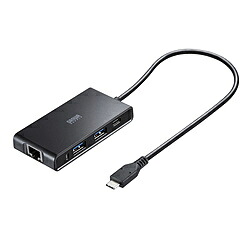 SANWA SUPPLY(サンワサプライ) LAN変換アダプタ AC電源 [USB-C オス&rarr;メス LAN /USB-C＋USB-Aｘ2] 2.5Gbps対応(Mac/Windows11対応) USB-3TCLS8BK ［2.5Giga対応］ USB3TCLS8BK｜ソフマップ店 7,775円