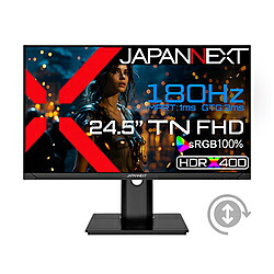 JAPANNEXT JN-245GT180FHDR-HSP ゲーミングモニター ［24.5型 /フルHD(1920&times;1080) /ワイド /180Hz］ JN245GT180FHDRHSP｜ソフマップ店