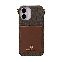 マイケルコース MICHAEL KORS - ラップ ケース ポケット ストラップ付 iPhone 16 （6.1インチ） ケース Brown MKWSBRWPWIP2461 MKWSBRWPWIP2461