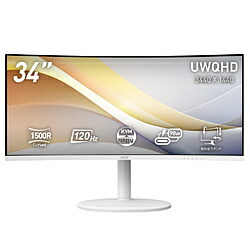 MSI(エムエスアイ) USB-C対応 PCモニター Modern MD342CQPW ［34型 /UWQHD(3440×1440） /ワイド /曲面型 /120Hz］ MODERNMD342CQPW
