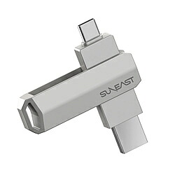 SUNEAST SE-PS0256G2LO1SF 外付けSSD USB-C＋USB-A接続 「Revolve R5」Xbox・PS5対応(Android/iPadOS/iOS/Mac/Windows11対応) プラチナシルバー ［256GB /ポータブル型］ SE-PS0256G2LO1SF