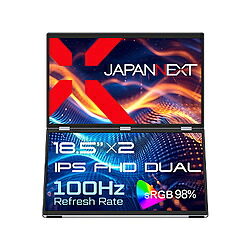JAPANNEXT USB-C接続 2画面モバイルモニター JN-DMD-IPS185F ［18.5型 /フルHD(1920&times;1080) /ワイド］ JNDMDIPS185F｜ソフマップ店