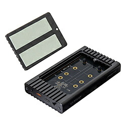 CENTURY(センチュリー) SSDケース USB-C＋USB-A接続 M.2 NVMeクローンBOX バスパワーUSB10G(Mac/Windows11対応) ガンメタリック CMNV2U10GCP ［M.2対応 /NVMe /2台］ CMNV2U10GCP 【864】｜ソフマップ店