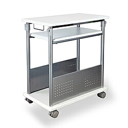 レメックスジャパン 上下昇降パソコンワゴン [W350ｘD600ｘH700～1000mm] 2段式 白木目 PJC-7202-WH PJC-7202-WH