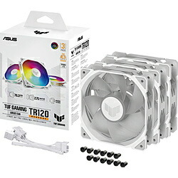 ASUS(エイスース) 入れもの気違いｘ3 [120粍 /2000RPM] (逆回転させる模範例) TUF Gaming TR120 ARGB Reverse Fan - Triple Pack 白いこと TUF/GAM/TR120/ARGB/RV/W/3IN1 TUFGAMTR120ARGBRVW3