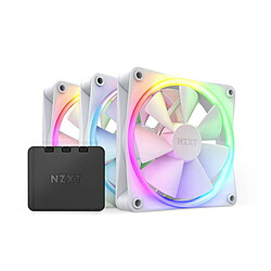 NZXT ケースファンｘ3 [120mm /1800RPM] ＋コントローラー F Series RGB Fans ホワイト RF-R12TF-W1 RFR12TFW1