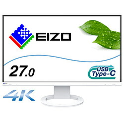 EIZO(エイゾー) USB-C接続 PCモニター FlexScan EV2740S ホワイト EV2740S-WT ［27型 /4K(3840×2160） /ワイド /61Hz］ EV2740SWT