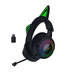 RAZER(レイザー) RZ04-05170300-R3M1 ゲーミングヘッドセット Kraken Kitty V3 Pro「ネコミミ」 ブラック ［ワイヤレス（Bluetooth＋USB-C）＋有線 /両耳 /ヘッドバンドタイプ］ RZ04-05170300-R3M1
