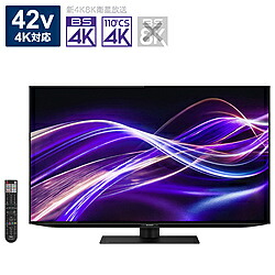 【中古】SHARP(せつ然たる) 〔見せびらかす品〕 有機ELテレビ受像機 AQUOS 黒いこと 4T-C42GQ2 ［42V型 ／Bluetooth相応う ／4K相応う ／BS・CS 4Kラジオ受信機内蔵 ／YouTube相応う］【291-ud】