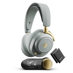 SteelSeries 61663 ゲーミングヘッドセット Arctis Nova Elite(ハイレゾ対応) Sage ＆ Gold ［ワイヤレス（Bluetooth＋USB） /両耳 /ヘッドバンドタイプ］ 61663｜ソフマップ店