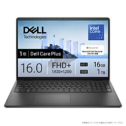 DELL(デル) ノートパソコン Dell 16(DC16250) カーボンブラック ND76-FWM3BC ［16.0型 /Windows11 Home /intel Core 7 /メモリ：16GB /SSD：1TB /M365 (24か月) or Office 選択可能 /日本語版キーボード /2025年秋冬モデル］ ND76FWM3BC
