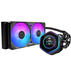 クーラーマスター 水冷CPUクーラー 120mmファンｘ2 [LGA1851/1700/1200/1156/1155/1151/1150・AM5/AM4] ML 240 Atmos II LCD ARGB ブラック MLX-D24M-A25SZ-L1 MLXD24MA25SZL1