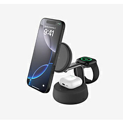 BELKIN UltraCharge Pro Qi2 25W 3-インチ-1磁石式申し受けるドック 暗灰色   WIZ040dqCH ［マルチ型 /Qi2 25W相応う］ WIZ040DQCH