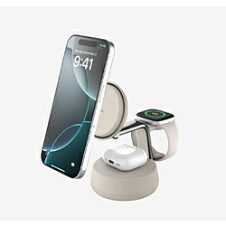 BELKIN UltraCharge Pro Qi2 25W 3-インチ-1磁石式申し受けるドック 砂子   WIZ040dqSD ［マルチ型 /Qi2 25W相応う］ WIZ040DQSD