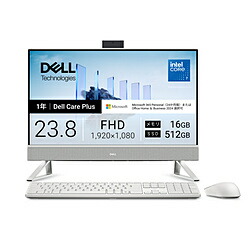 DELL(デル) AD67-GHM3WC モニター一体型デスクトップPC Dell 24(EC24250) パールホワイト ［23.8型 /Windows11 Home /intel Core 7 /メモリ：16GB /SSD：512GB /M365 (24か月) or Office 選択可能 /2026年春モデル］ AD67GHM3WC｜ソフマップ店